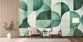 Geometric Green Patterns Wallpaper Mural WM949352344 for Living Room