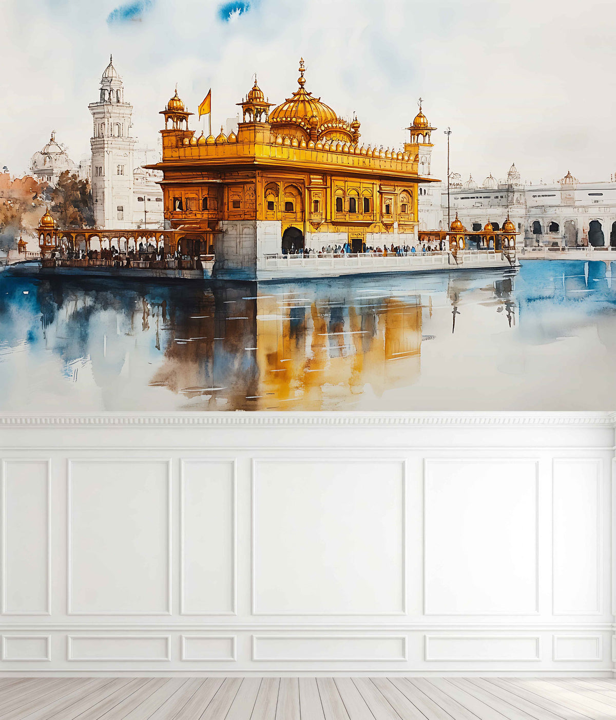 Golden Temple Wallpaper Mural for Meditation Room