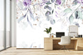 Golden Violet Bloom Wallpaper Mural for Home Office