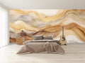 Golden Wave Abstract Wallpaper Mural WM645515035 for Bedroom