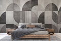 Gray Geometric Wallpaper Mural WM983769251 for Bedroom