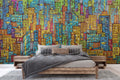 Hand Drawn Cityscape Wallpaper Mural WM124319460 for Bedroom