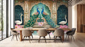 Indian Theme Royal Garden Wall Mural for Dining Area