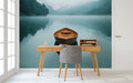 Lonely Boat Misty Lake Wallpaper Mural WM1028528653 for Study Area