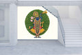Lord Vishnu Green Mandala Wall Mural WMWM10000181 for Modern Staircase Area