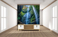 Lush Waterfall Jungle Wall Mural for Living Area