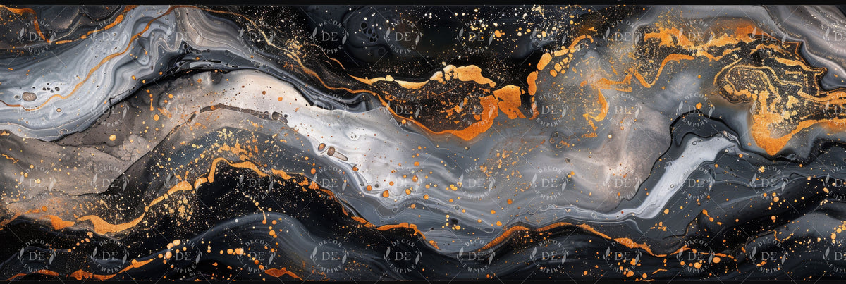 Luxurious Abstract Black and Gold Earthy Wall Mural