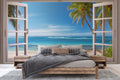 Luxury Tropical Window Wallpaper Mural WM609632743 for Bedroom