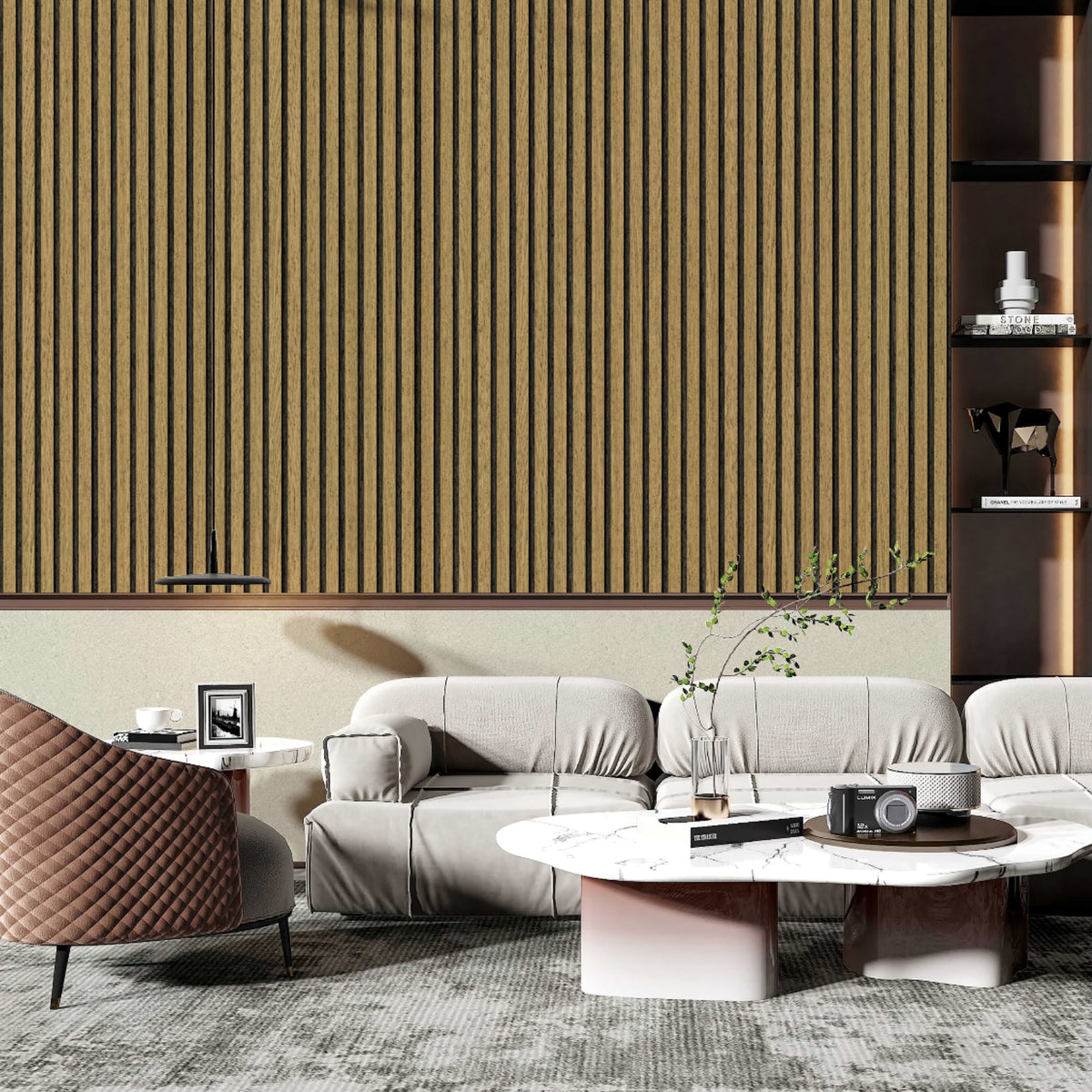 Modern 3D Wood Slats Wallpaper - 11419