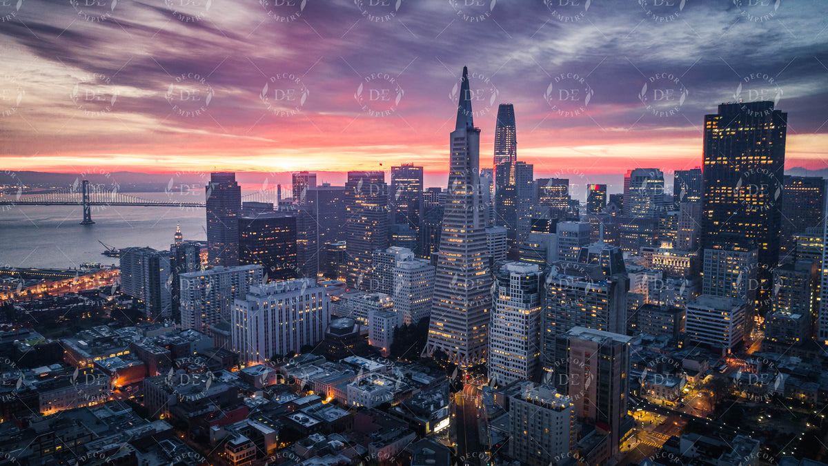 Majestic San Francisco Skyline at Sunrise Wallpaper Mural