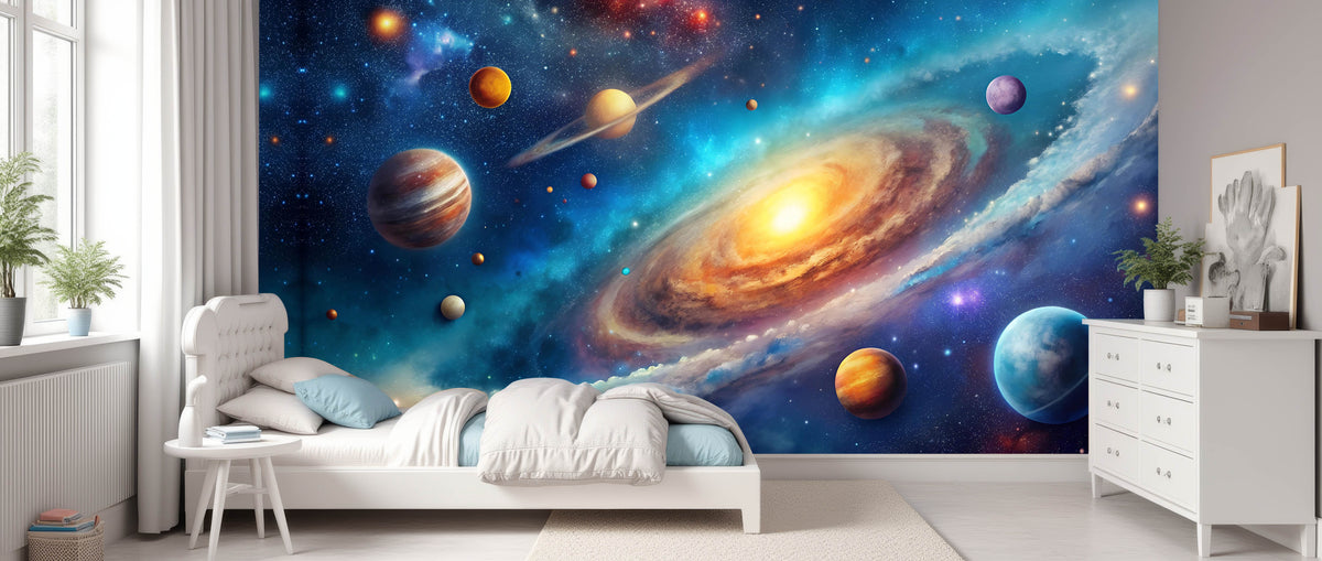 Majestic Universe Wall Mural for Kids Bedroom