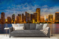 Miami Sunset Skyline Wallpaper Mural WM504290097 for Living Room