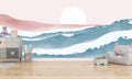 Mid-Century Modern Mountain Landscape Wallpaper Mural WM461376440 for Kids Room