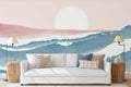 Mid Century Landscape Wallpaper Mural WM461376440 for Living Room