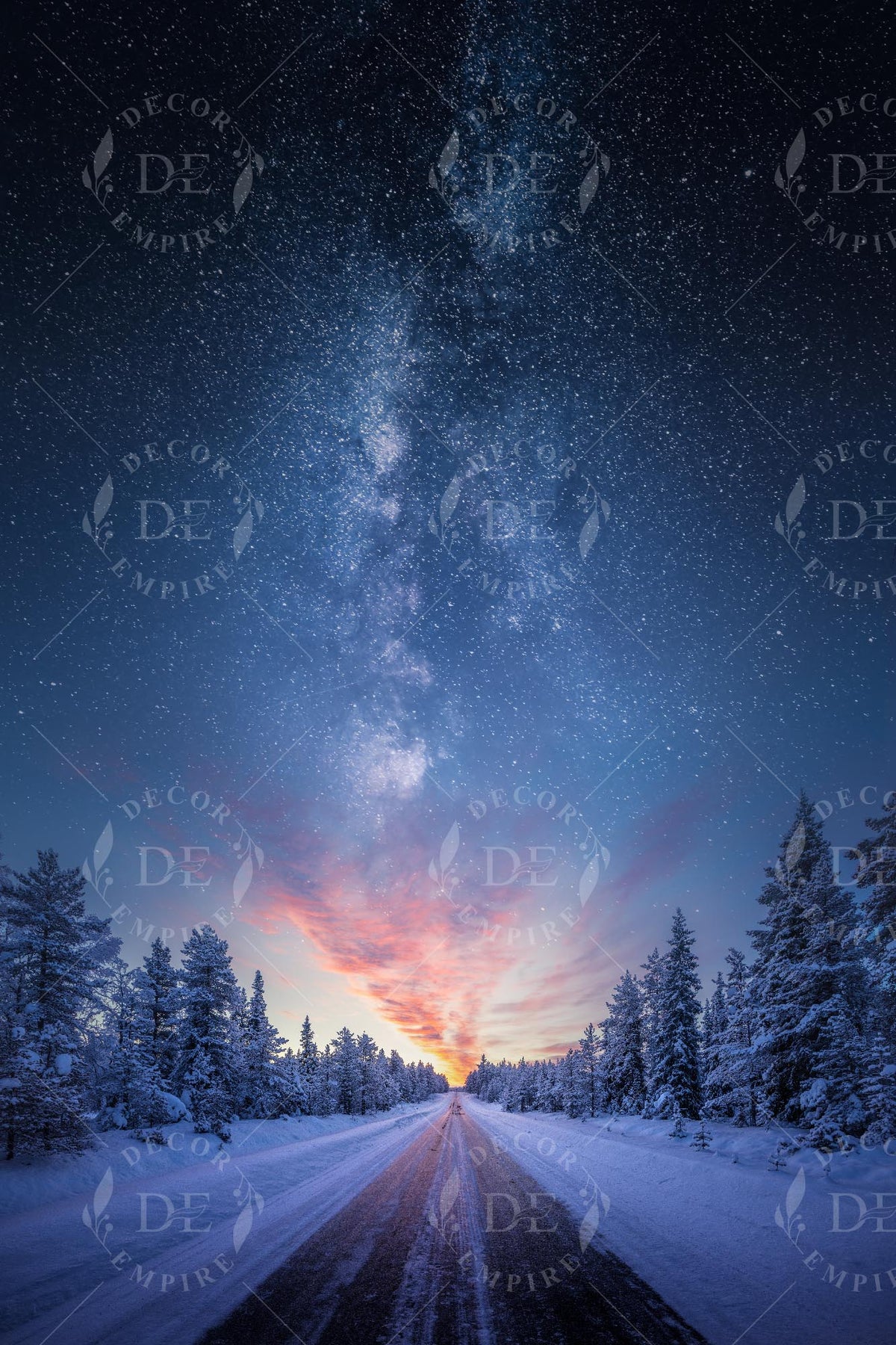 Milky Way and Sunrise Forest Wall Mural