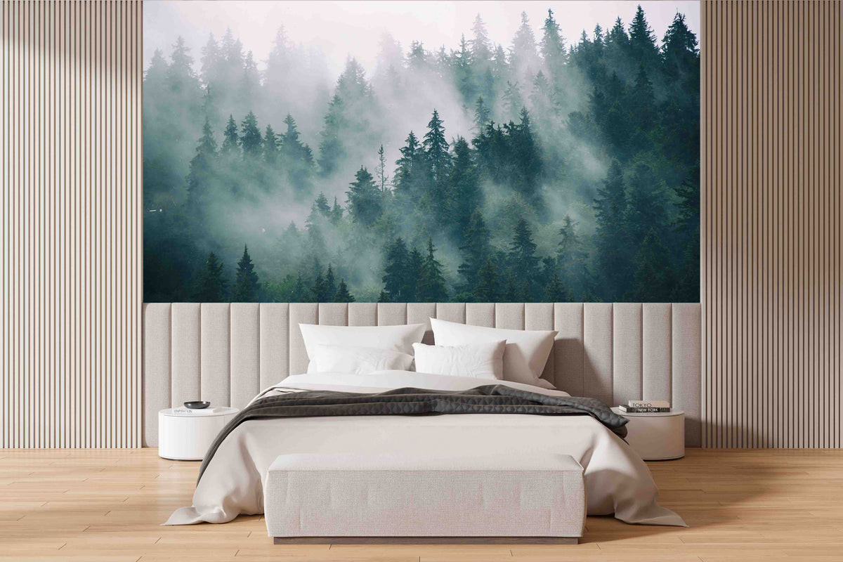 Misty Forest Wallpaper Mural for Bedroom