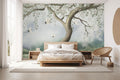 Misty Tree and Crane Wallpaper Mural WM389626202 for Bedroom