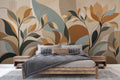 Modern Artistic Leaves Wall Mural WMWM10000176 for Bedroom