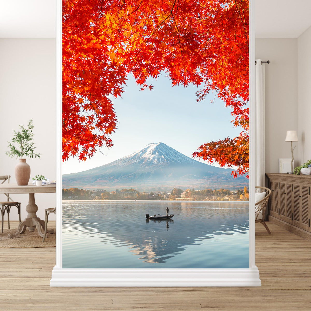 Mount Fuji and Red Maple Wallpaper Mural for Hallway