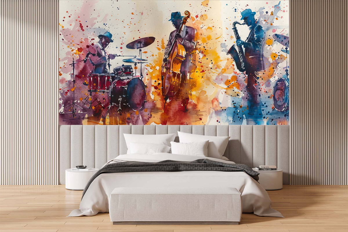 Musicians Art Wallpaper Mural for Bedroom