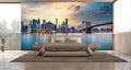 New York City Sunset Wall Mural for Bedroom