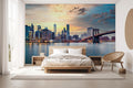 New York City Sunset Wall Mural for Bedrooms