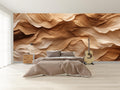 Organic Beige Waves Wallpaper Mural WM635580322 for Bedroom