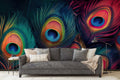 Peacock Feather Wallpaper Mural WM1035646930 for Living Room