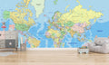 Political World Map Wallpaper Mural WM82821382 for Kids Room