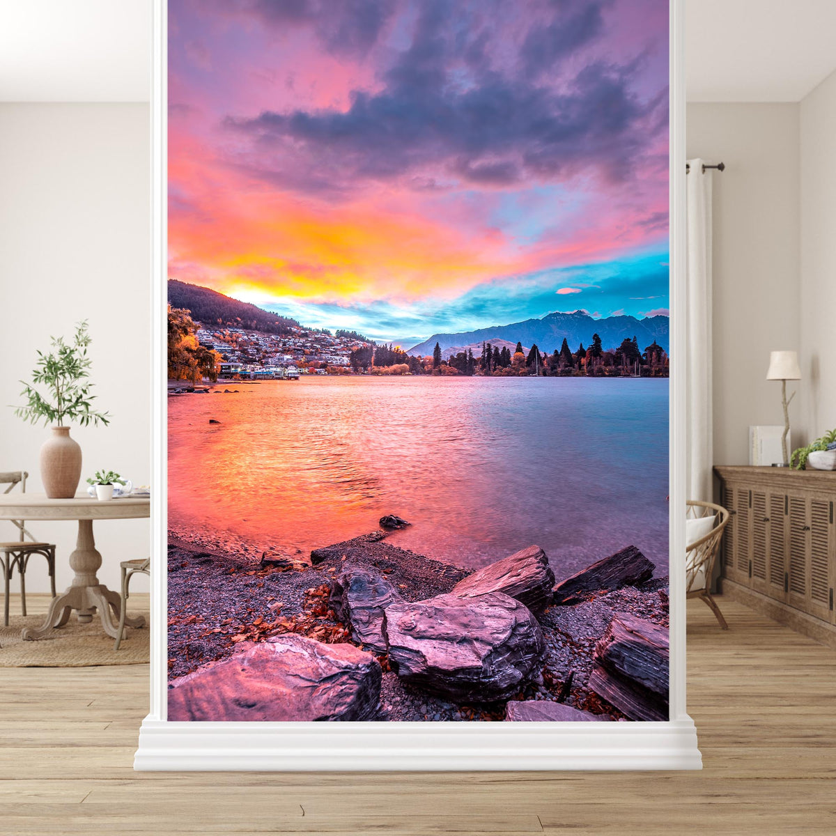 Queenstown Sunrise Scenic Wall Mural for Hallway