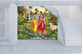 Radha Krishna Peacock Garden Wall Mural WMWM10000184 for Stairwell Feature Wall
