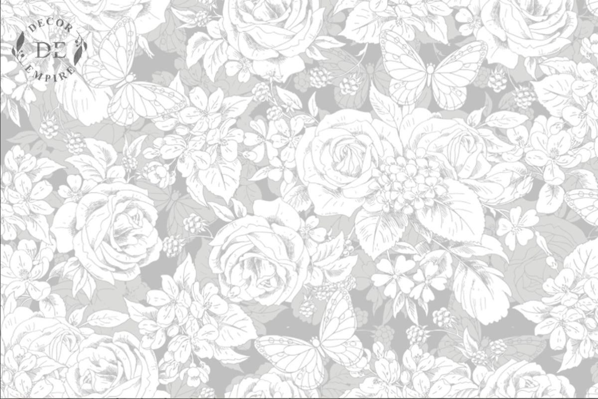 Elegant Roses Grey Floral Wallpaper Mural