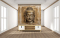 Rustic Gold Buddha Relief Wallpaper Mural WM10000010 for Hallway