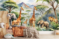 Safari Animals Wallpaper for Kids Room