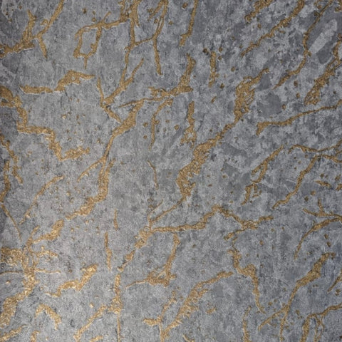 Marble Textured Gold and Grey Wallpaper - 11249