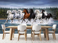 Seven Running Horses Water Wall Mural WM10000008 for Dining Room