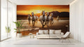 Seven White Horses Wallpaper Mural for Living Room