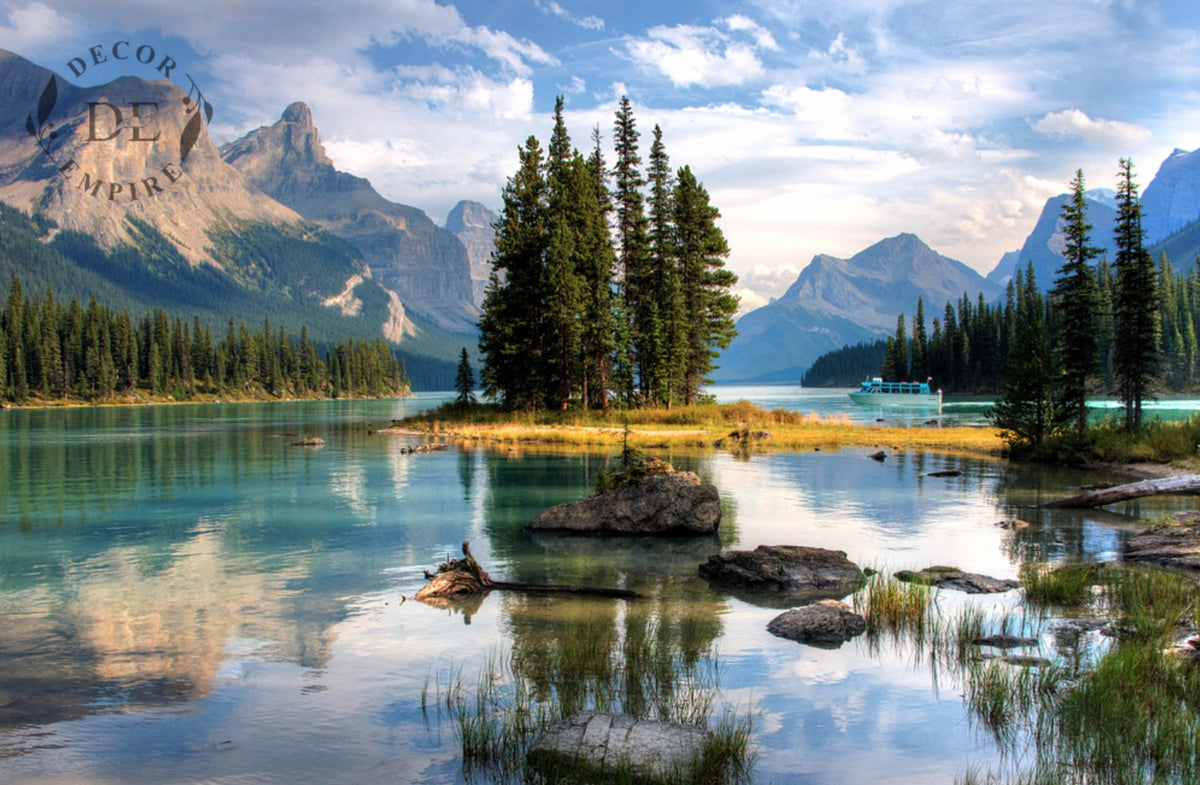 Spirit Island Alberta Canada Wallpaper Mural