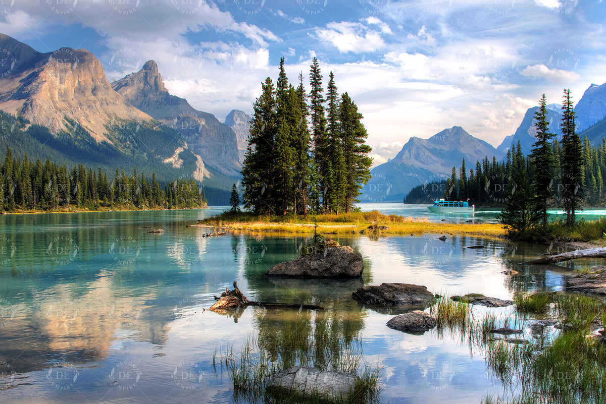 Spirit Island Alberta Canada Wallpaper Mural