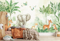 Storybook Safari Animals Wallpaper Mural for Kids Room