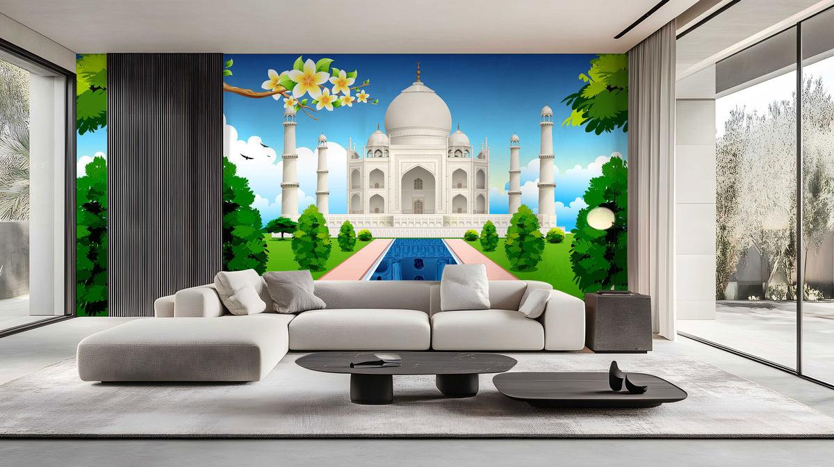 Taj Mahal Wallpaper Mural for Living Area