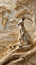 Textured Kangaroo Forest Wall Mural WM890282851