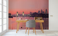 Tower Bridge and city of London with deep red sunset for Study Area