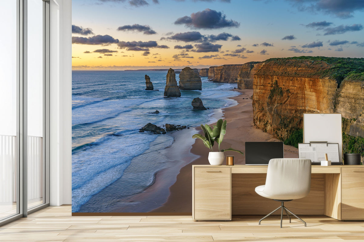 Twelve Apostles Sunset Wallpaper Mural for Study Area