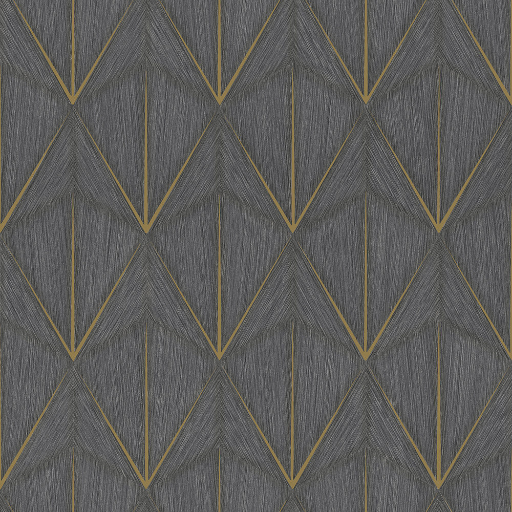 3D Geometric Grey and Gold Wallpaper - 11471