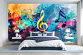 Vibrant Musical Notes Wall Mural for Bedroom