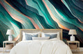 Vibrant Teal Abstract Wallpaper Mural WM548459161 for Bedroom