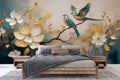Vintage Floral Art Wallpaper Mural WM950031555 for Bedroom