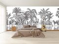 Vintage Jungle Toile Wallpaper Mural WM1208372084 for Bedroom