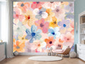 Watercolor Floral Wallpaper Mural WM755522828 for Kids Room